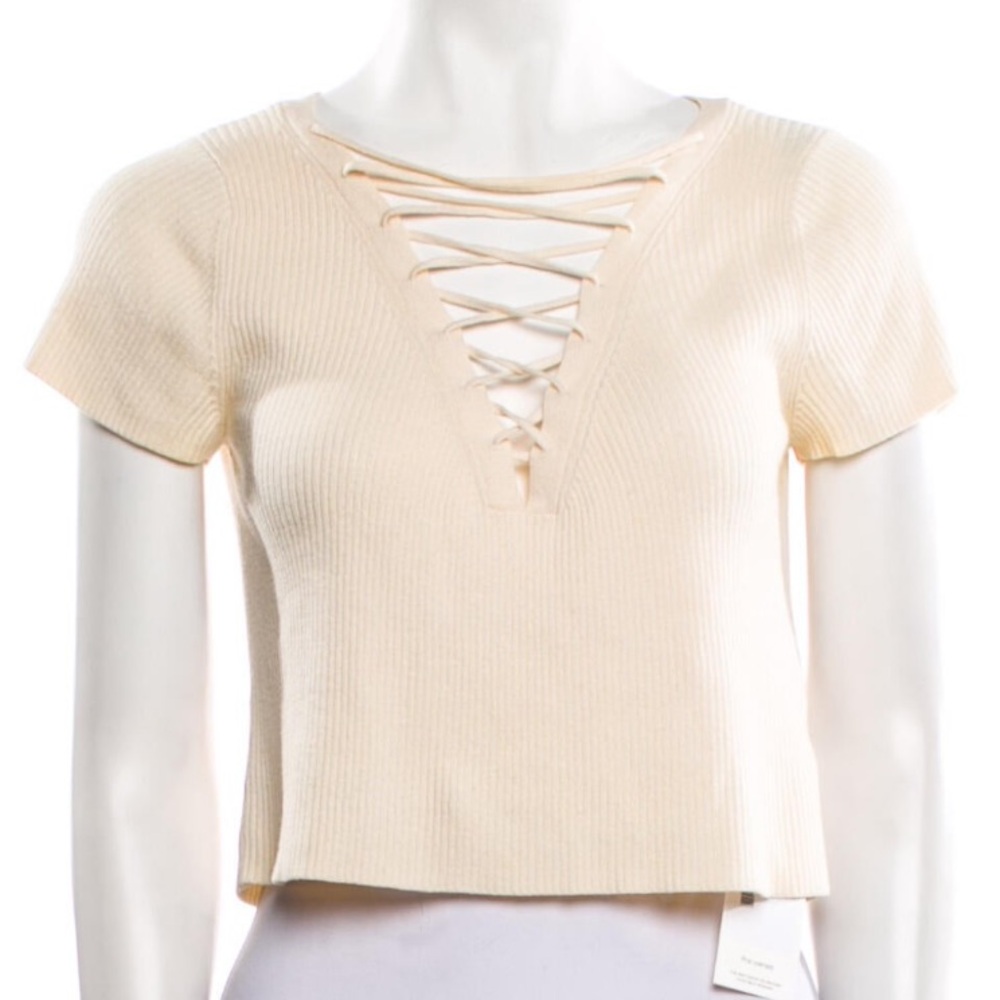 Alexander Wang cashmere ivory Crop Top XS stretchy
